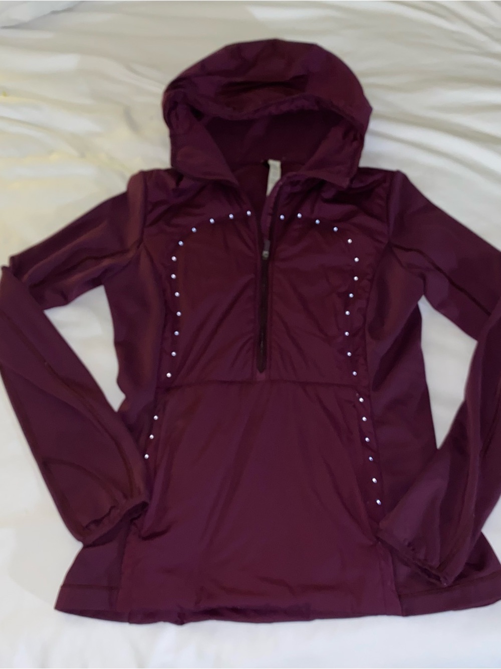 lululemon Run For Cold 1/4 zip Hooded Jacket Size 6